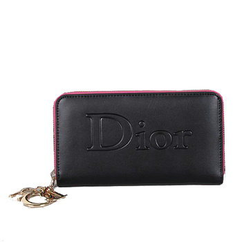 dior wallet calfksin leather 117 black&rosered dior wallet calfksin leather 117 black&rosered